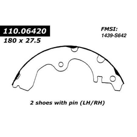 Centric Parts Centric Brake Shoes, 111.06420 111.06420